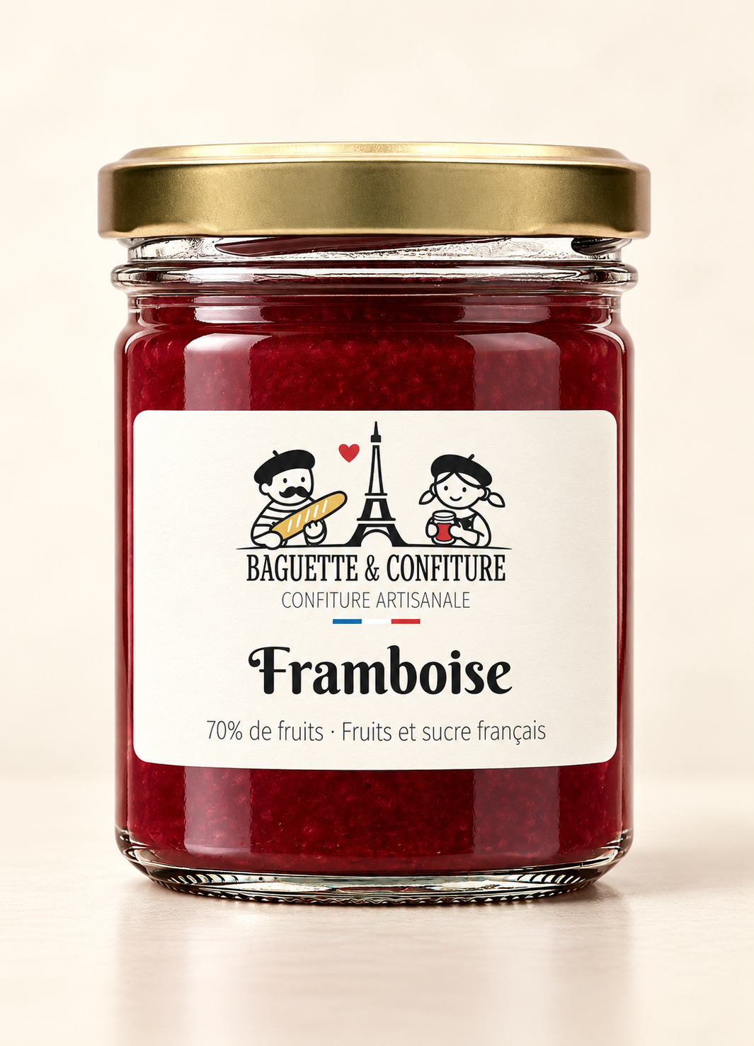 Confiture artisanale Framboise 70% de Fruits | Baguette & Confiture