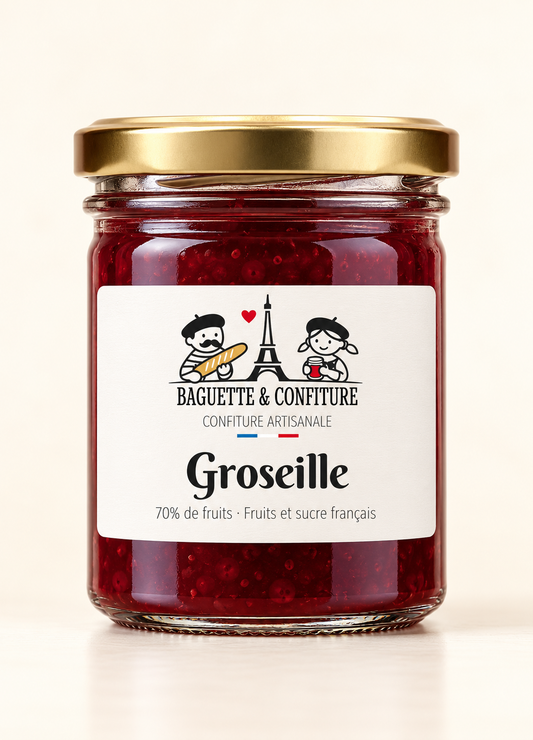 Confiture artisanale Groseille 70% de Fruits | Baguette & Confiture