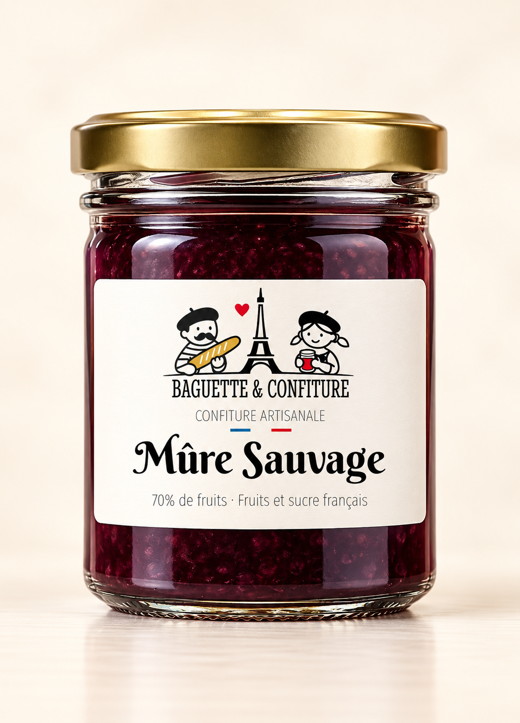 Confiture artisanale Mûre sauvage 70% de Fruits | Baguette & Confiture