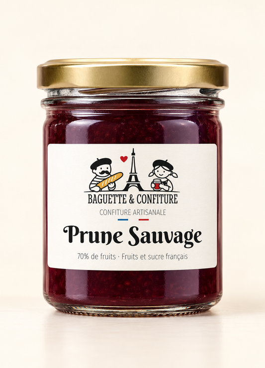 Confiture artisanale Prune Sauvage 70% de Fruits | Baguette & Confiture