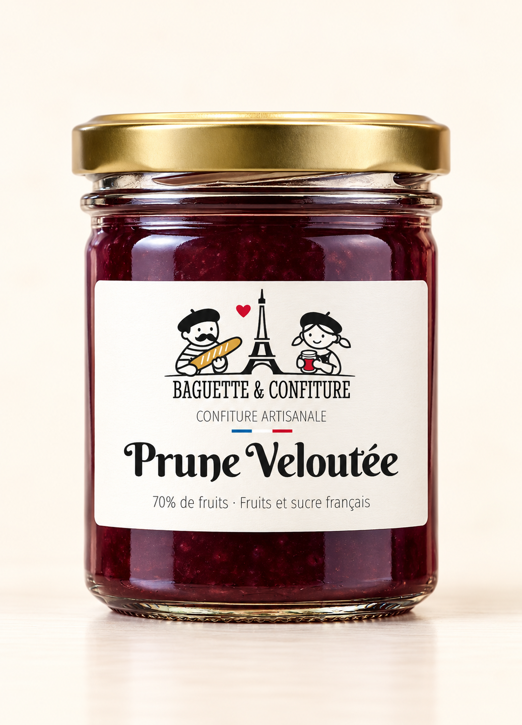 Confiture artisanale Prune Veloutée 70% de Fruits | Baguette & Confiture