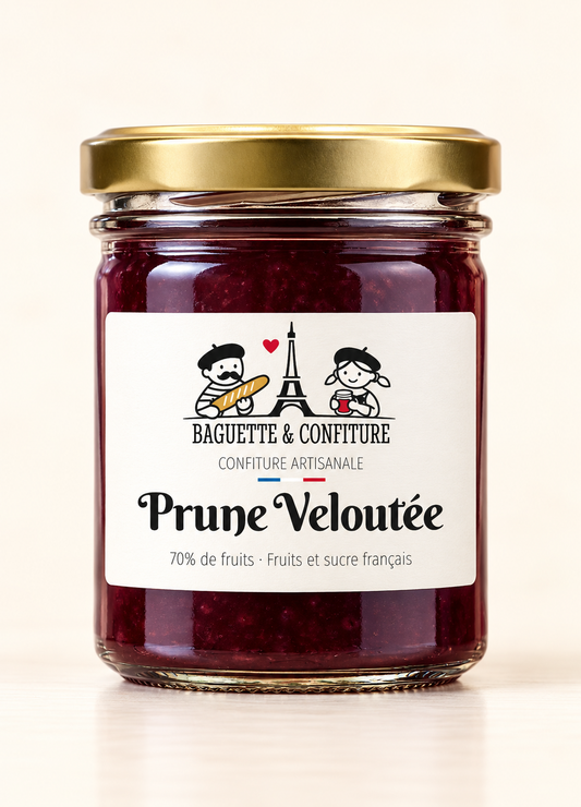 Confiture artisanale Prune Veloutée 70% de Fruits | Baguette & Confiture